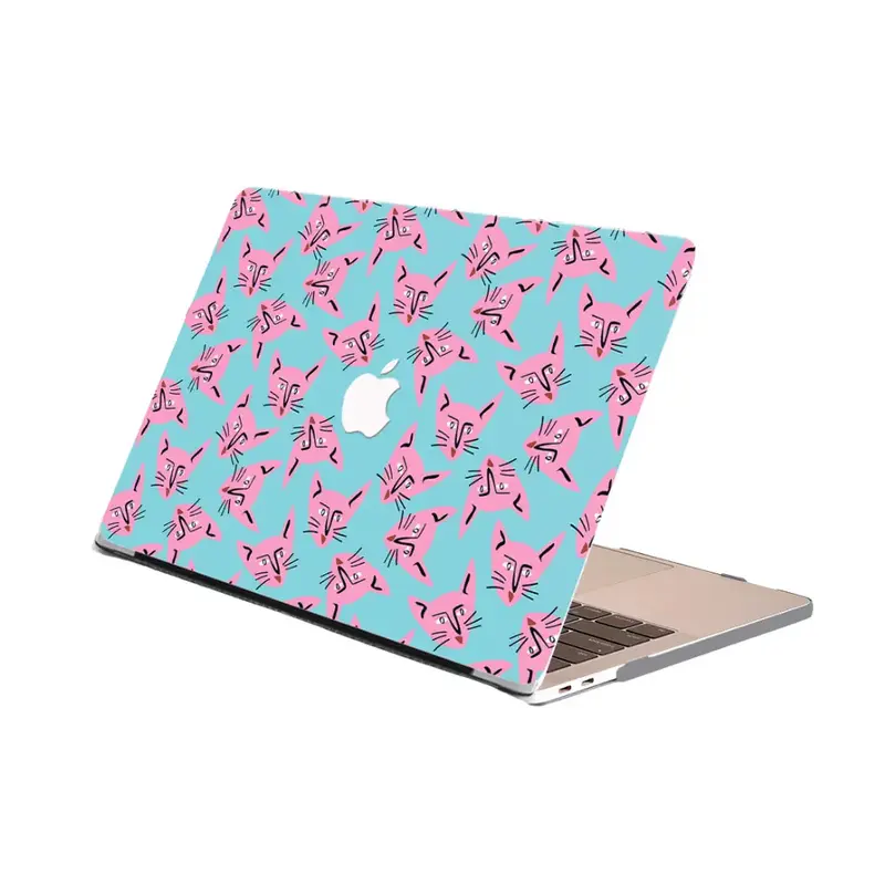 Carcasa para MacBook con Estampado de Gatos Rosas