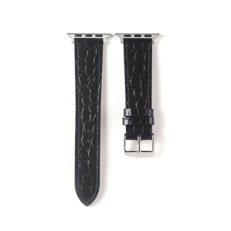 Correa de Cuero con Efecto Cocodrilo para Apple Watch - Negro
