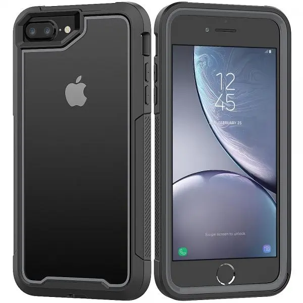 Doble Protect gris Funda iPhone 7 Plus / 8 Plus