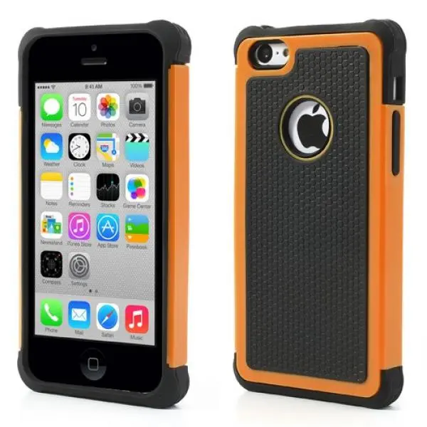 Double Circle Protect naranja Funda iPhone 5C