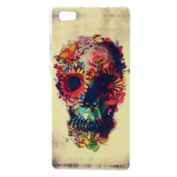 Flower Skull Funda Huawei P8 lite