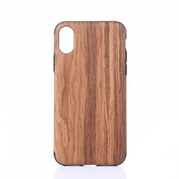Madera and black basic Funda iPhone XR